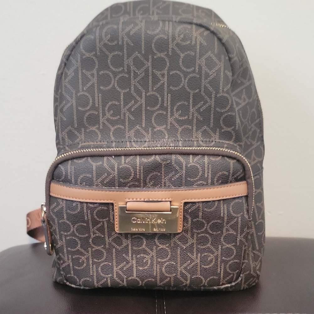 Calvin Klein Charcoal Monogram Backpack
